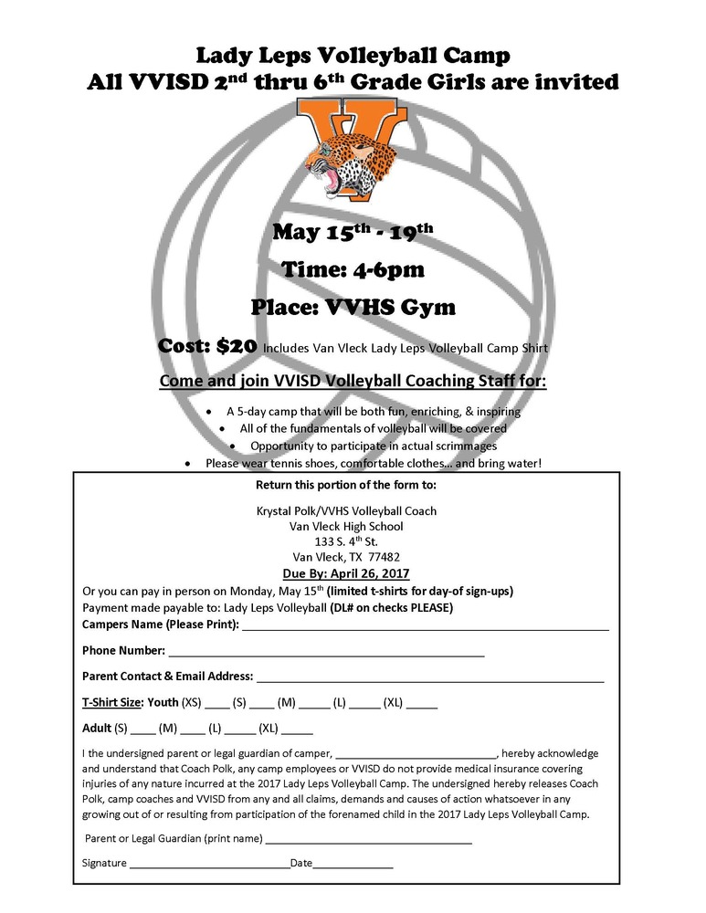 Lady Leps Volleyball Camp