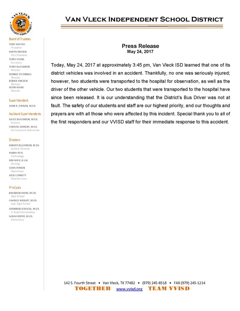 Press Release (5/24/17)