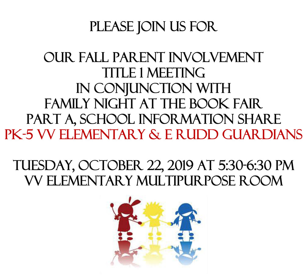 PK-5 Fall Parent Involvement Title I Meeting