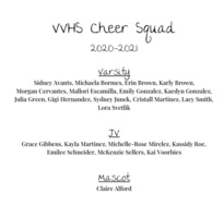 2020-2021 VVHS Cheer Squad