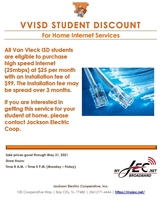Discounted Internet Service for ALL VVISD Students